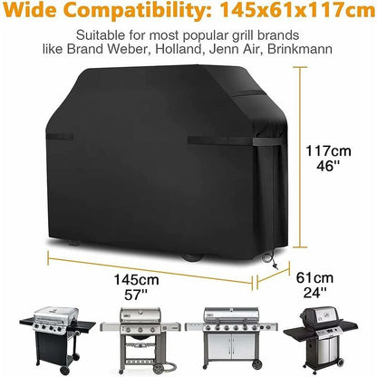 Waterproof Windproof Tear-Proof Grill Cover with Storage Bag and Straps 145x61x117cm - Image 5
