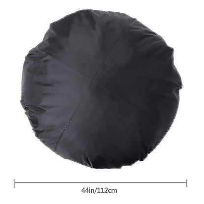 Outdoor Round Fire Pit Cover 112cm Waterproof Black Compatible with Patio