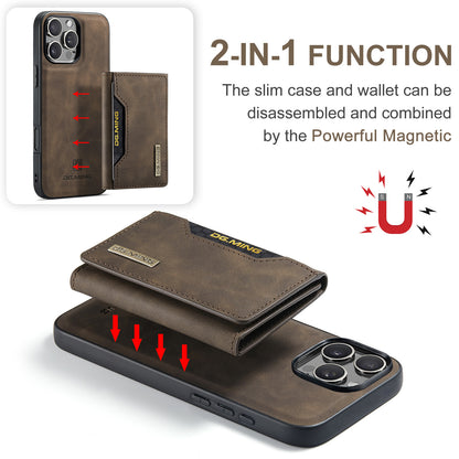 Magnetic iPhone 16 Pro Case with Card Pocket Compatible with iPhone 16 Pro Coffee Color - Image 3