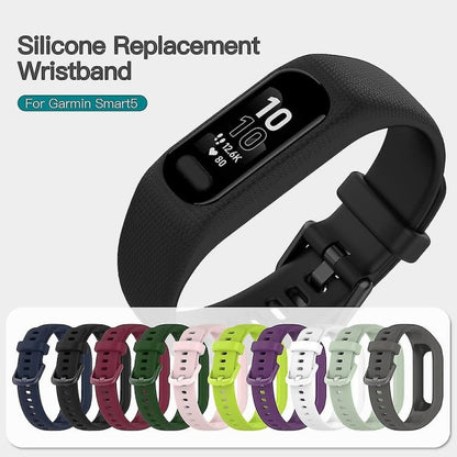 Compatible with Garmin Vivosmart 5 Wristbands, 3pcs Soft Silicone Replacement Sports Bands in Black White Blue - Image 3