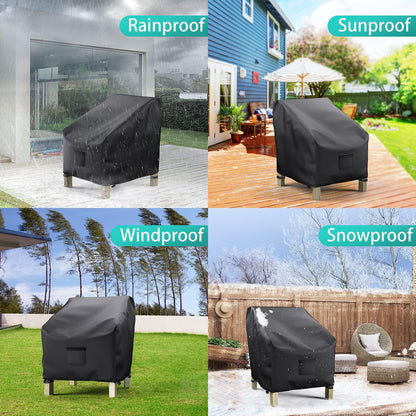 Garden Furniture Covers, Waterproof, 2-Pack, Lawn Mower Chair Covers 600D Heavy Duty Oxford Fabric, Large Covers for Lounge Chairs with Deep Seat - Image 3