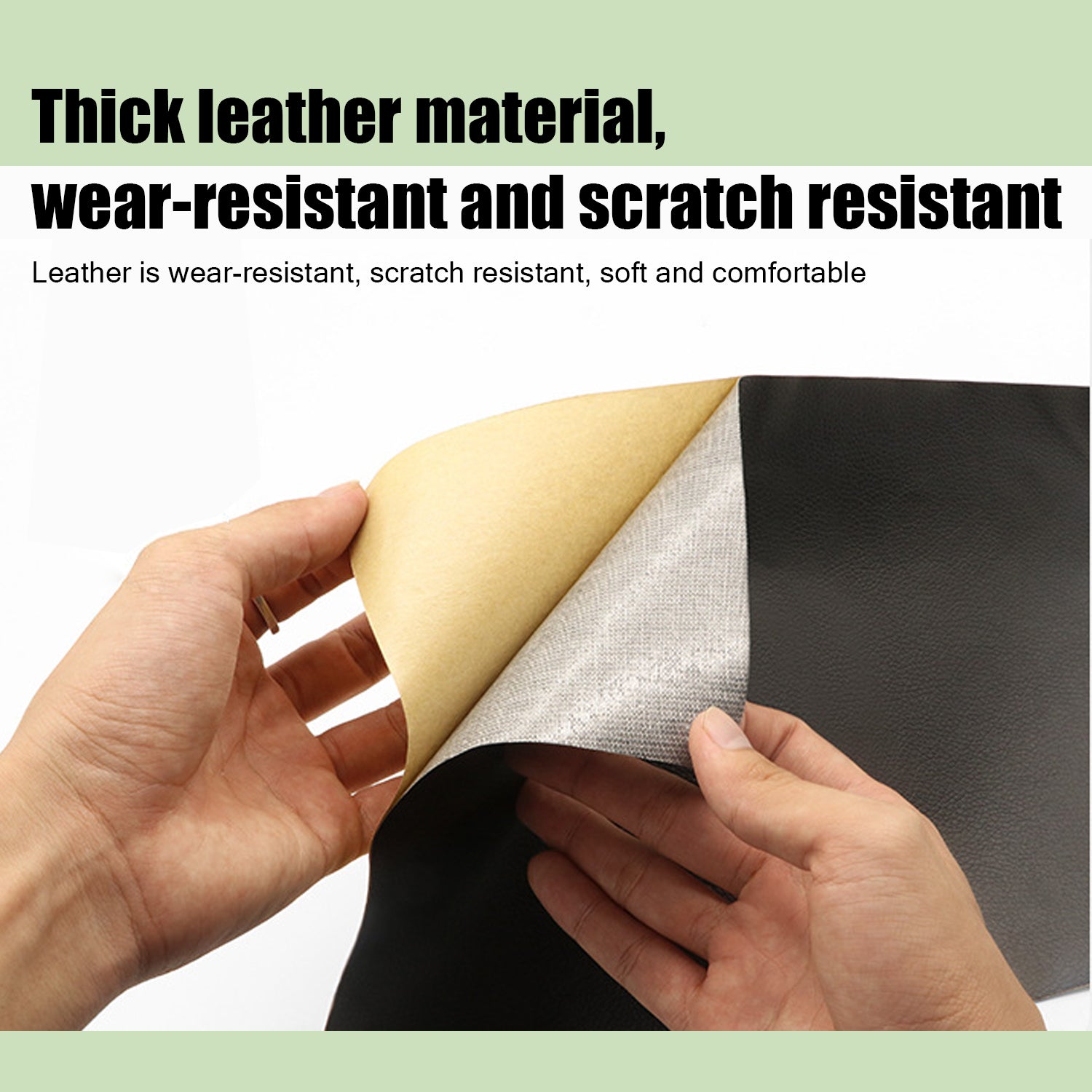 Self-adhesive repair patch artificial leather 50x138 cm Black Black Black Variety - Image 5