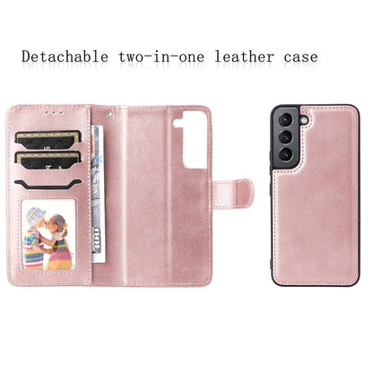 Compatible withSamsung S22 Magnetic 2-in-1 Phone Case Wallet Pink Pink Gold - Image 2