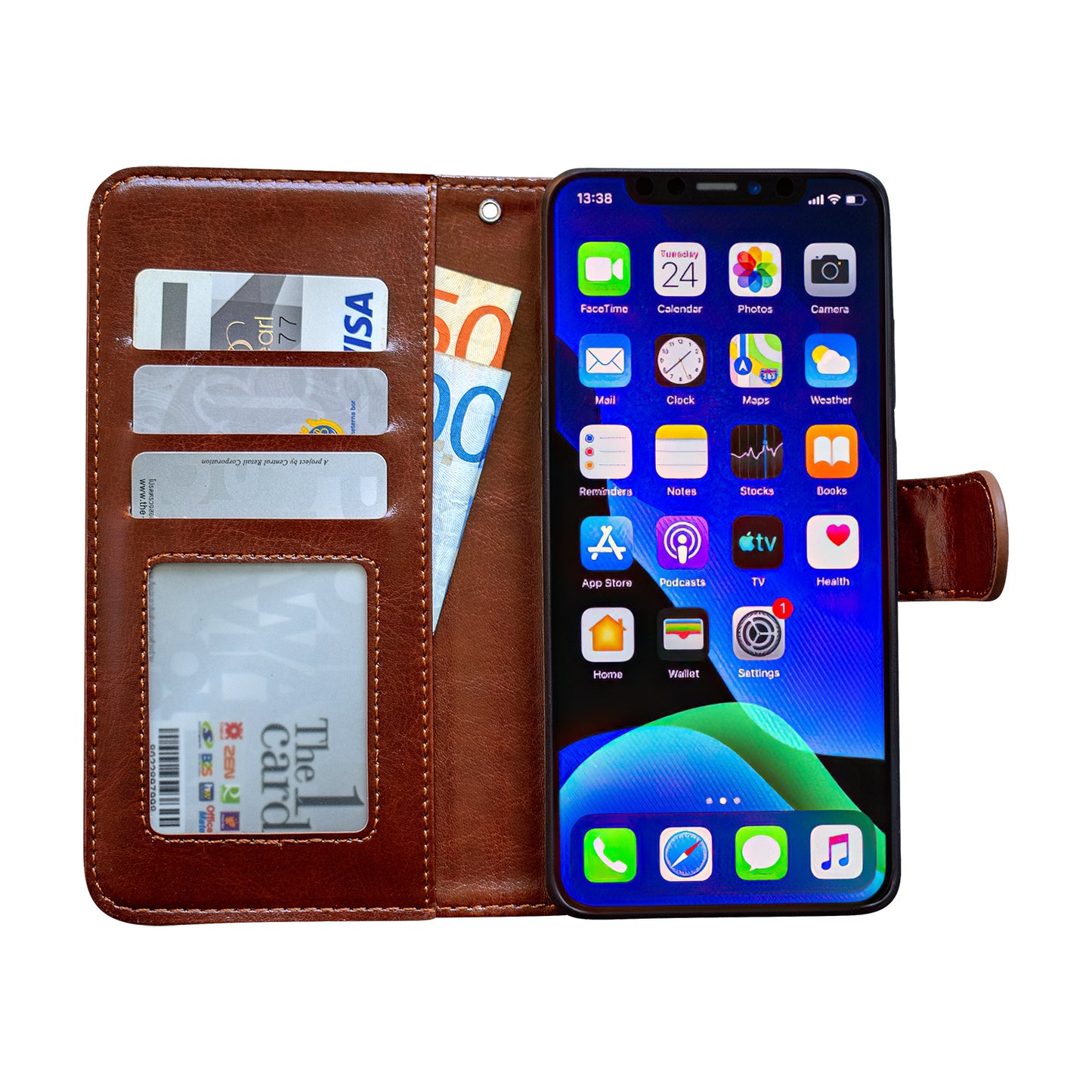 Leather Case for iPhone 12 Protection Brown - Image 3