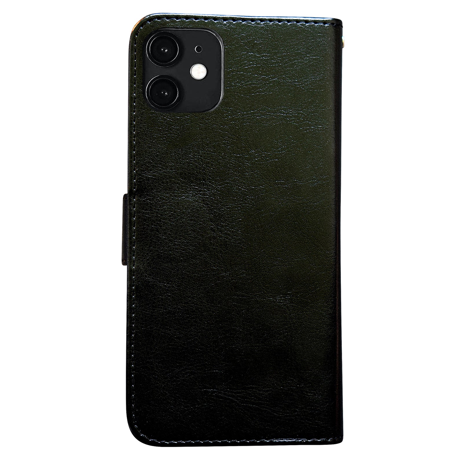 iPhone 12 Leather Case Protection Black Compatible with iPhone 12 - Image 2