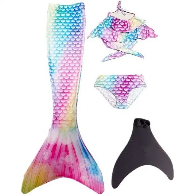 Mermaid Swimsuit Monofin Fins for Children Size S Age 3-5 Years Kids Mermaid