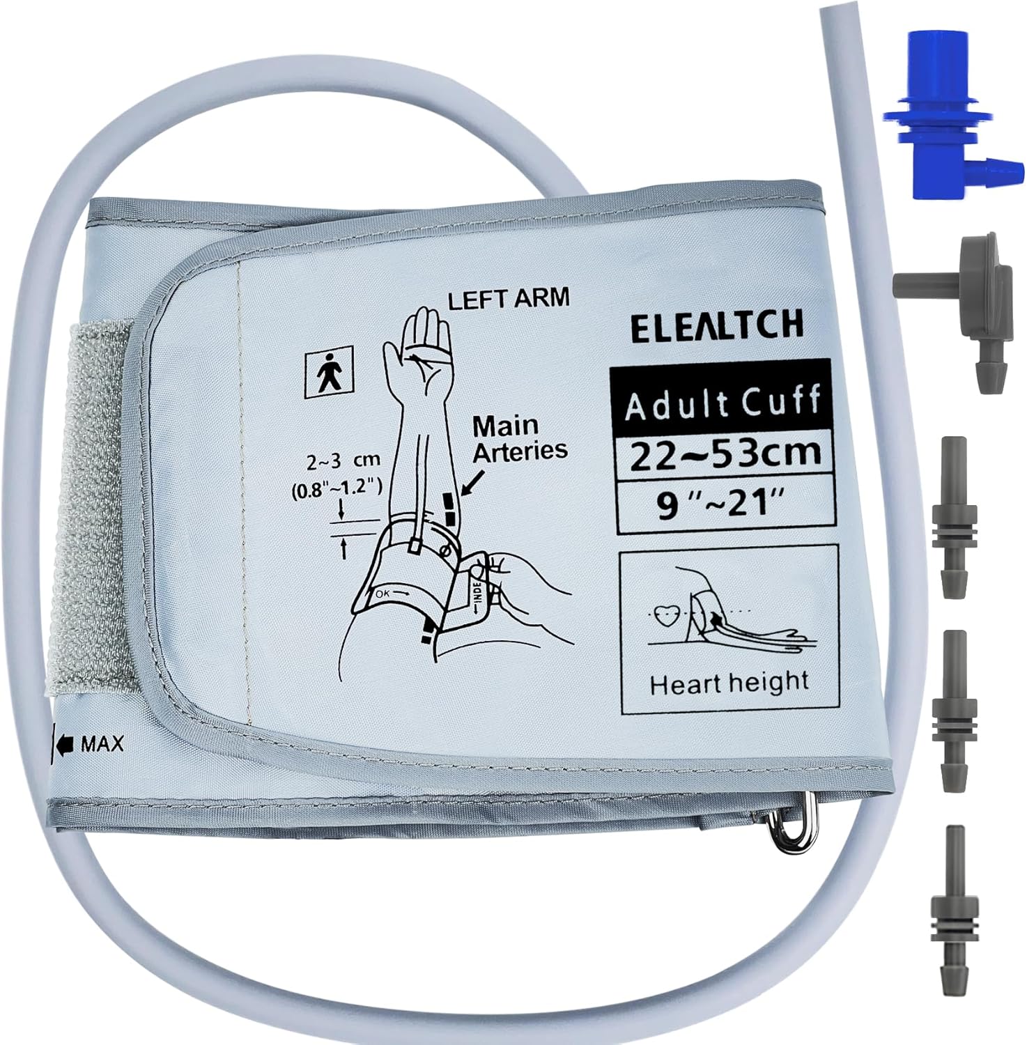 Omron Extra Large BP Cuff 22-53 cm Gray Replacement Cuff for Large ARM Compatible with Omron 9201d 21201d