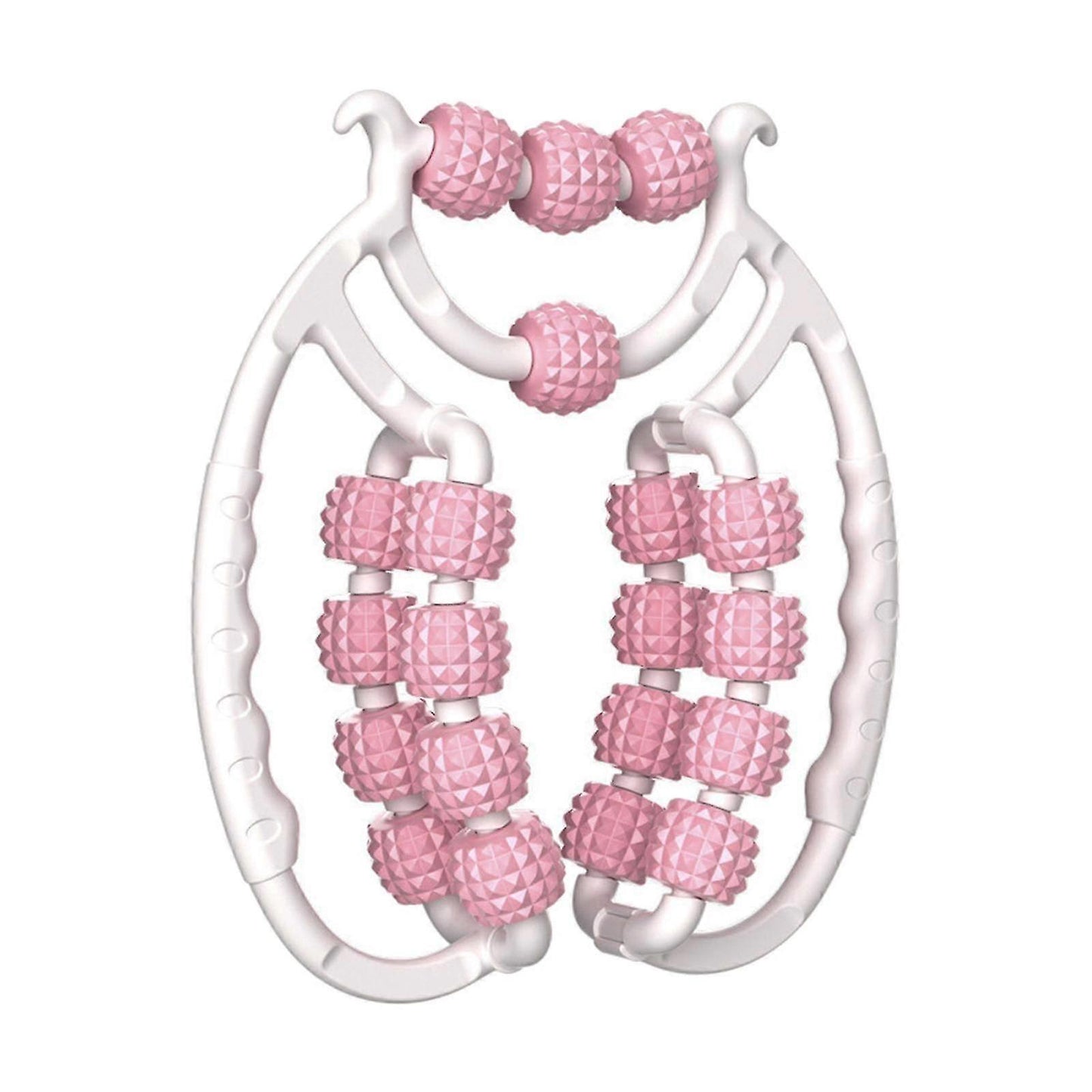 Massage Roller Relax Roller 20 Wheels Tubular Device Arm Leg Massage Circular Leg Clamps for Golfers Elbow Neck Leg Ankle Pink - Image 2