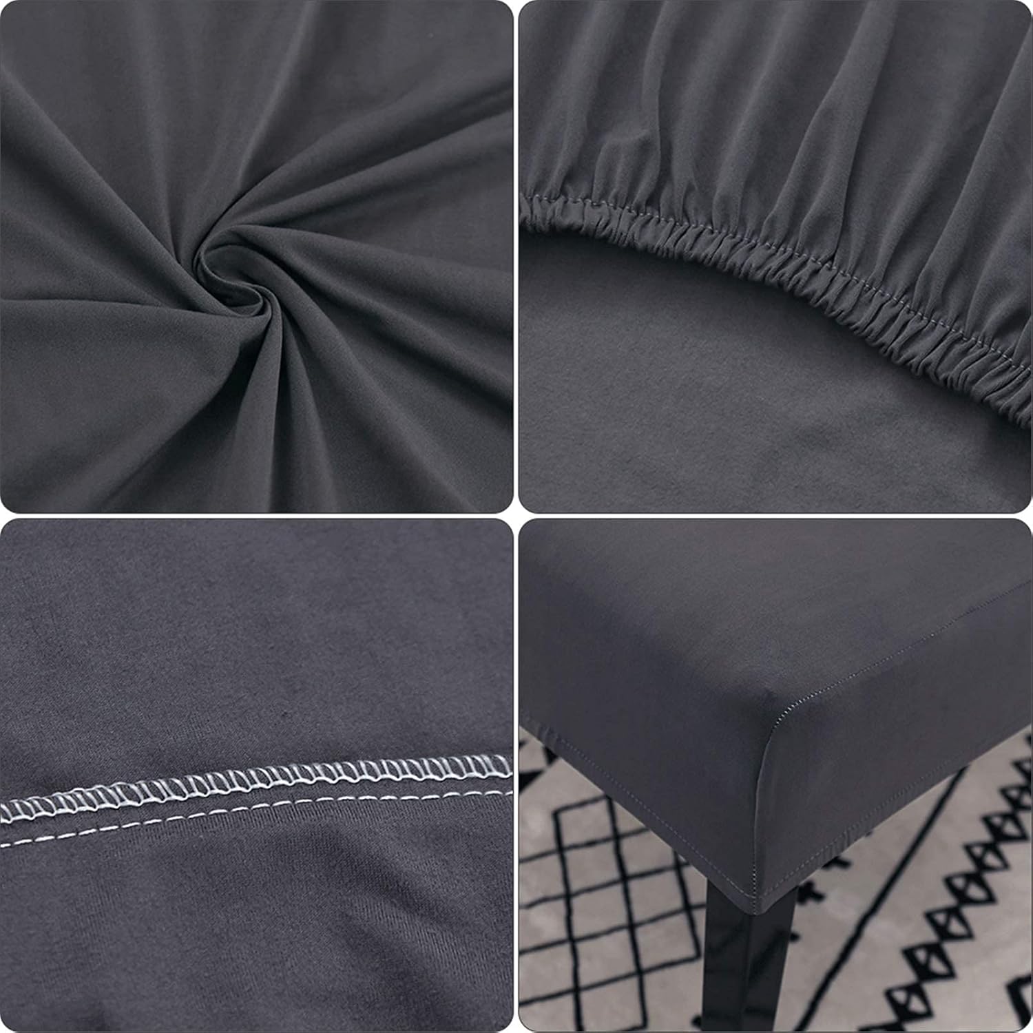 Stretch Chair Covers Set of 4 or 6, Removable Washable Slipcovers for Dining Chairs, Grey Pack of 6, for Home \u0026 Hotel Decoration - Image 5