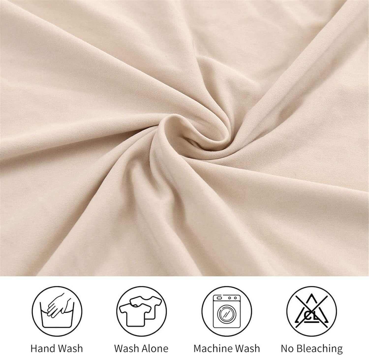 Stretch Washable Chair Covers Set of 4, Removable Slipcovers for Hotel, Beige - Image 4