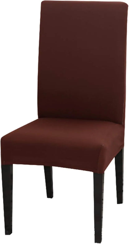 Set of 4 or 6 Chair Covers, Stretchy, Removable, Washable Chair Covers, Decorative Protectors for Hotel, Cafe -tfrf coffee 6pcs - Image 5