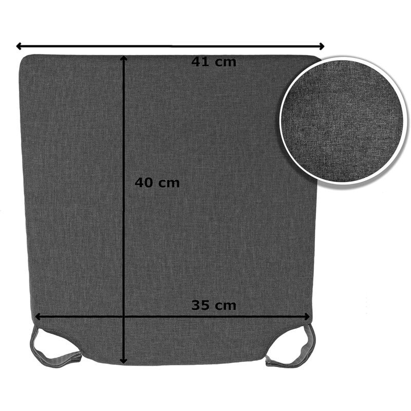 Trapezoidal Chair Cushions Set of 4 Comfortable Seat with Inner and Outer Velcro Dimensions 42cm Back 35cm Front - Image 4