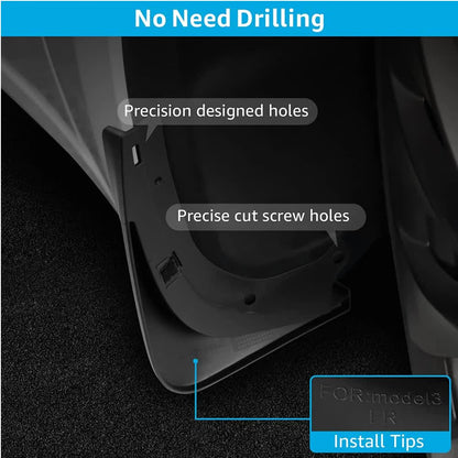 Tesla Model 3 Mud Guards Set of 4 Front and Rear Fenders White Compatible with Tesla - Image 6
