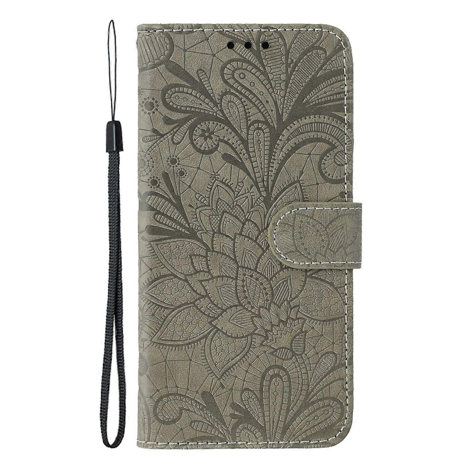 Compatible with Apple iPhone 16e Lace Flowers PU Leather Flip Wallet Case - Image 4