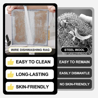 6-Pack Multifunctional Double Layer Steel Wire Dish Cloths - Image 5