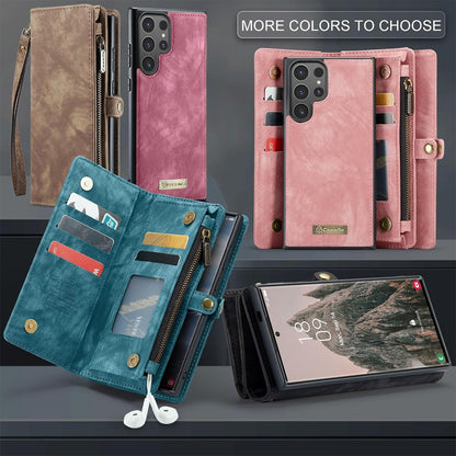 iPhone 16 Plus Leather Wallet Case with Magnetic Zipper Pocket Card Holder Compatible withSamsung Dark Pink - Image 7