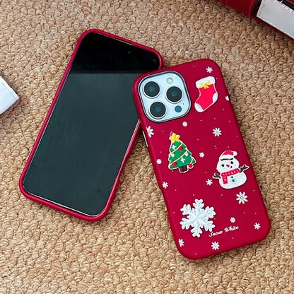 Compatible with Apple iPhone 16 Pro Max Case 3D Christmas Frosted PC Hybrid TPU Cover - Image 3