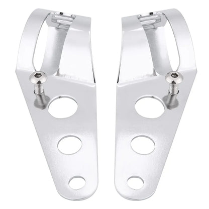 Motorcycle Headlight Mount Bracket Fork Tube Clamp Kit 35-43mm Chrome for Chopper Cafe Racer