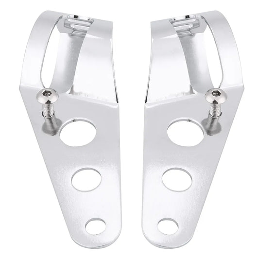 Motorcycle Headlight Mount Bracket Fork Tube Clamp Kit 35-43mm Chrome for Chopper Cafe Racer