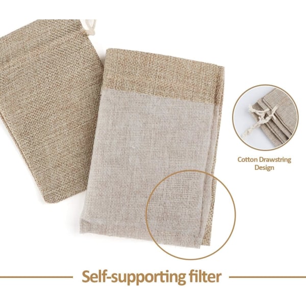 30pcs Drawstring Linen Bags, Linen Packaging Bags, Yellow Jute Gift Bags Jewelry Bags 10*15CM-tfrf - Image 2