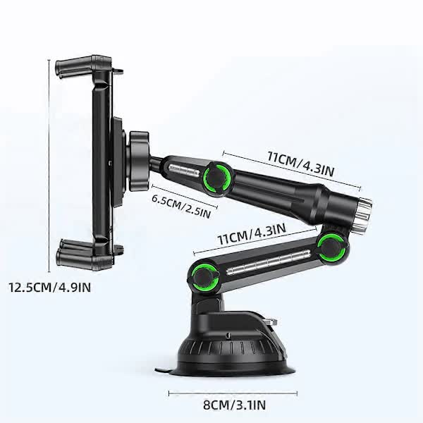 Tablet Holder for iPad Pro Air 4-13 inch Compatible with Car SUV Truck Long Arm Suction Cup Mount Windshield Window Black - Image 4