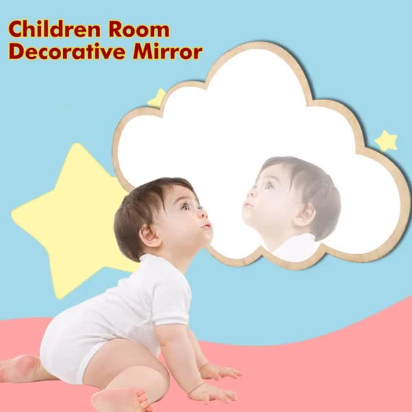 Clouds Wall Mirror for Kids Rooms, Child-Safe Real Acrylic Mirror, Nursery Decor - Image 2