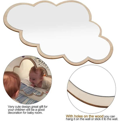 Clouds Wall Mirror for Kids Rooms, Child-Safe Real Acrylic Mirror, Nursery Decor - Image 3