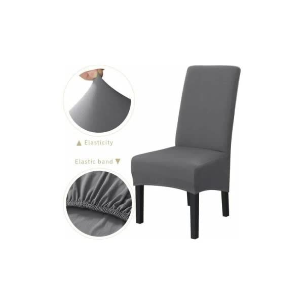 Washable Universal Stretch Microfiber Chair Covers 6-Pack - Image 3