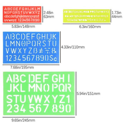 4-piece stencil set, letter stencils, plastic number stencils, stencils in various sizes, painting stencils for children, DIY painting learning - Image 5
