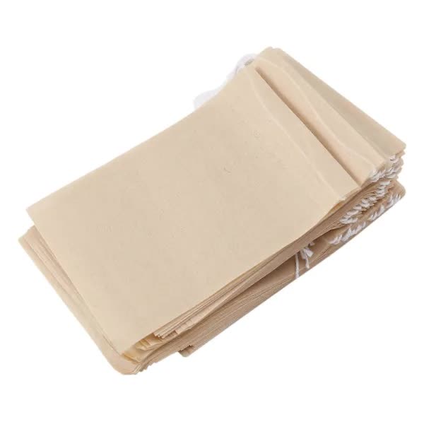 500-Pack Tea Filter Bags, Disposable Paper Tea Bag with Drawstring for Loose Tea, Coffee (Natural Brown) - Image 2