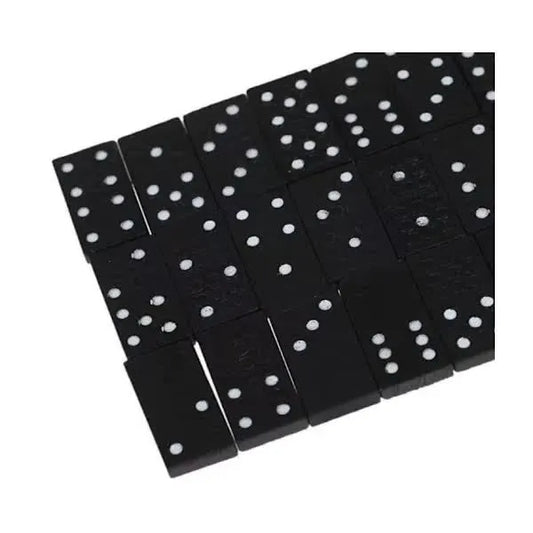 Wooden Domino Game 28 Pieces with Sliding Lid Case - Educational Aid for Children and Adults, Black Color - Image 4