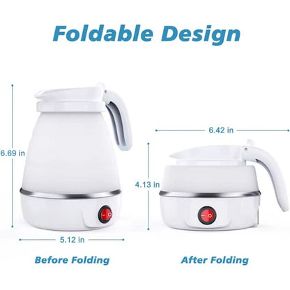 Foldable Electric Travel Kettle with Detachable Cord Silicone Collapsible Kettle - Image 2