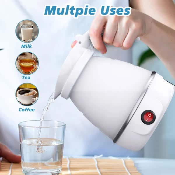 Foldable Electric Travel Kettle with Detachable Cord Silicone Collapsible Kettle - Image 4