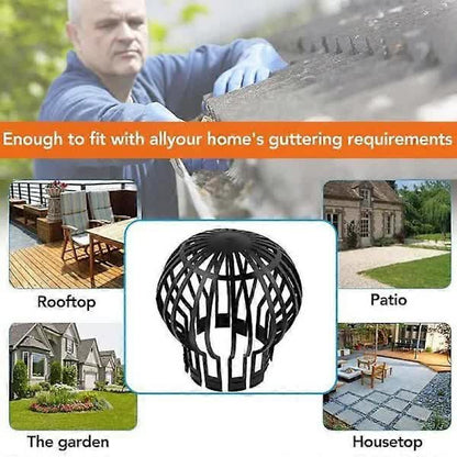 Black Gutter Covers Set of 4, 145 x 11 cm Downpipe Covers for Drainage Protection - Image 2