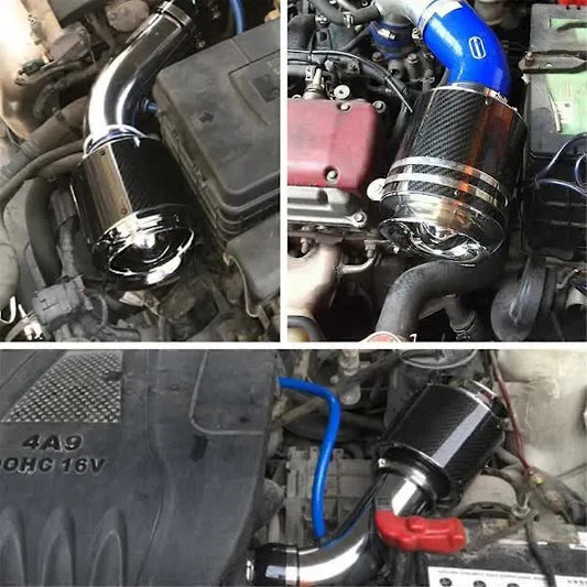 High Flow 76mm Carbon Fiber Air Filter Car Engine Performance Cold Air Intake XH-UN013 - Image 2