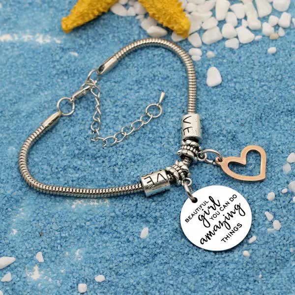 Girls Inspirational Charm Bracelet Gift for Women and Girls Pendant Bracelet You Can Do Amazing Things - Image 4