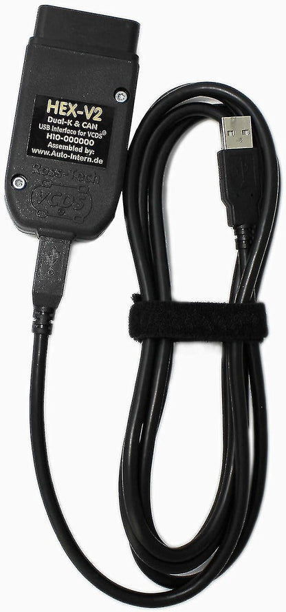 VCDS HEX-V2 OBD2 Diagnostic Cable for VW Audi Skoda Seat VAG Cars, USB Interface Scanner with VCDS Software, Unlimited VINs, Multi-Language - Image 4