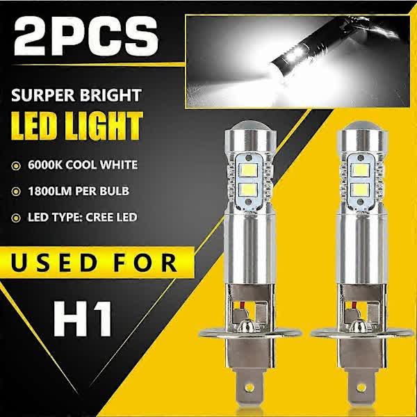 H1 LED Headlight Bulbs High and Low Beam Fog Lights 100W 6000K Conversion Kit 2x - Image 2