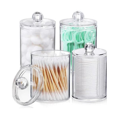 Sophisticated Crystal Glass Apothecary Jars with Removable Lids for Bathroom Vanity Organizers and Decor - Image 4