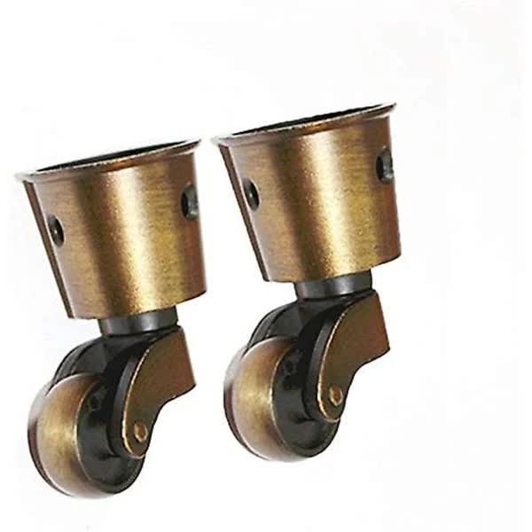 High Load Capacity Brass Furniture Casters Set of 2 Universal Compatible with Various Brands - Image 3