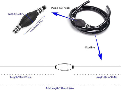 Fuel Line Hose for Outboard, Nylon Braid 5/16 Inch Fuel Line Hose with Hand Pump Bulb, 6 FT Long Boat RVs Tractor Fuel Line Assembly - Image 3