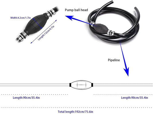 Fuel Line Hose for Outboard, Nylon Braid 5/16 Inch Fuel Line Hose with Hand Pump Bulb, 6 FT Long Boat RVs Tractor Fuel Line Assembly - Image 3