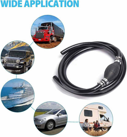 Fuel Line Hose for Outboard, Nylon Braid 5/16 Inch Fuel Line Hose with Hand Pump Bulb, 6 FT Long Boat RVs Tractor Fuel Line Assembly - Image 4