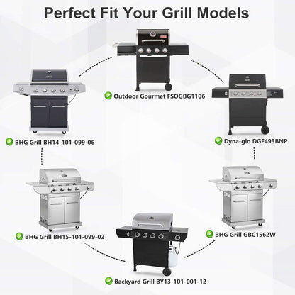 Heat Tents for Dynaglo Dyna-Glo DGF493BNP, Backyard Grill BY13-101-001-12 BY14-101-001-02, BHG BH13-101-099-01 BH15-101-099-02 GBC1562W Grills, 4-Pack Heat Plates Heat Shields - Image 2