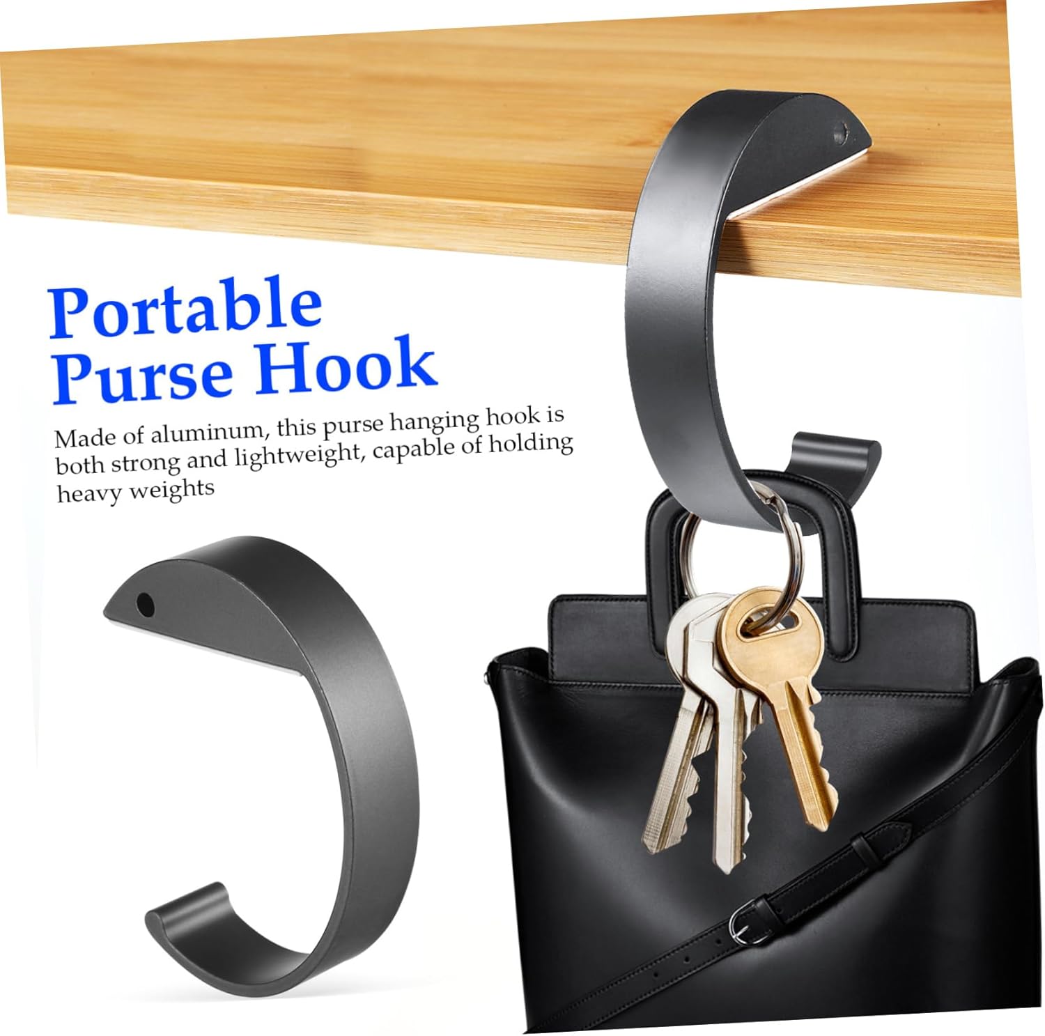 2Pcs Handbag Hook Portable Table Backpack Holder Non Slip Hanging Hooks for Desk for Home Office Cafes Compact Purse Hanger Organizer - Image 3