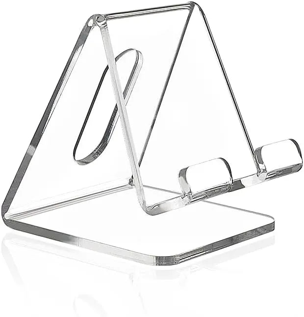 Fancial Acrylic Cell Phone Stand, Portable Phone Holder, Clear Phone Stand for Desk, Compatible with iPhone 15 14 13 12 Pro Max Mini 11 Xr Plus SE, Android Smartphone, Pad, Tablet, Desk Accessories