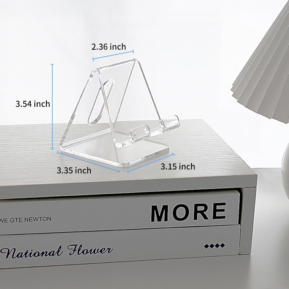 Fancial Acrylic Cell Phone Stand, Portable Phone Holder, Clear Phone Stand for Desk, Compatible with iPhone 15 14 13 12 Pro Max Mini 11 Xr Plus SE, Android Smartphone, Pad, Tablet, Desk Accessories - Image 3