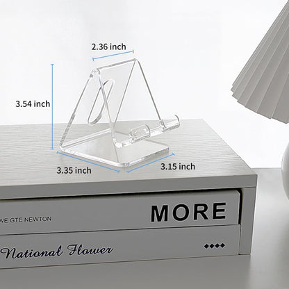 Fancial Acrylic Cell Phone Stand, Portable Phone Holder, Clear Phone Stand for Desk, Compatible with iPhone 15 14 13 12 Pro Max Mini 11 Xr Plus SE, Android Smartphone, Pad, Tablet, Desk Accessories - Image 3