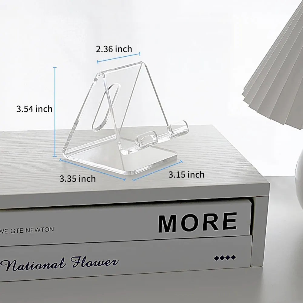 Fancial Acrylic Cell Phone Stand, Portable Phone Holder, Clear Phone Stand for Desk, Compatible with iPhone 15 14 13 12 Pro Max Mini 11 Xr Plus SE, Android Smartphone, Pad, Tablet, Desk Accessories - Image 3