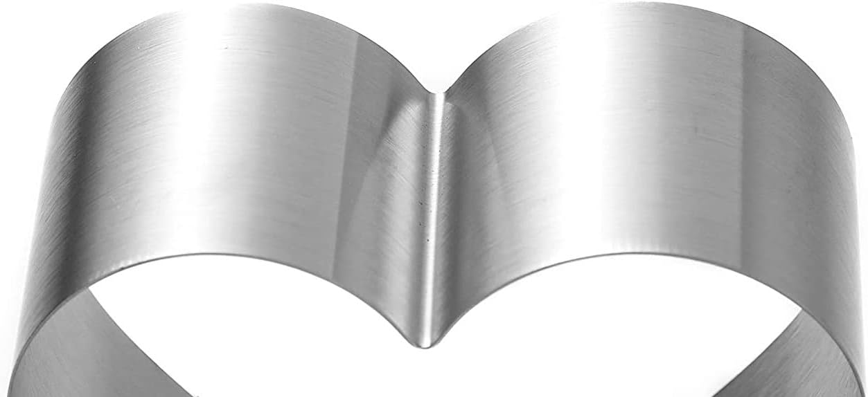 Siking Stainless Steel 4 / 6 / 8 Inch Heart Cake Ring Mold Heart Cutter Pancake Mold For Mousse Cheese Cookie Salads Onigiri (Heart) H 11- 2 - Image 2
